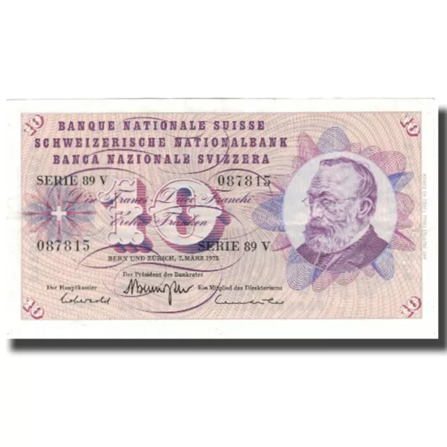 [#805552] Banknote, Switzerland, 10 Franken, 1973, 1973-03-07, KM:45s, AU(50-53)