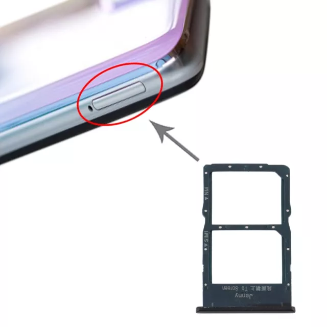 Tiroir adaptateur carte Sim et Nano Memory - Noir p. Huawei P30