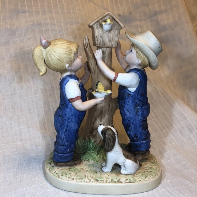Homco Denim Days Debbie Danny Our Bird House #8888