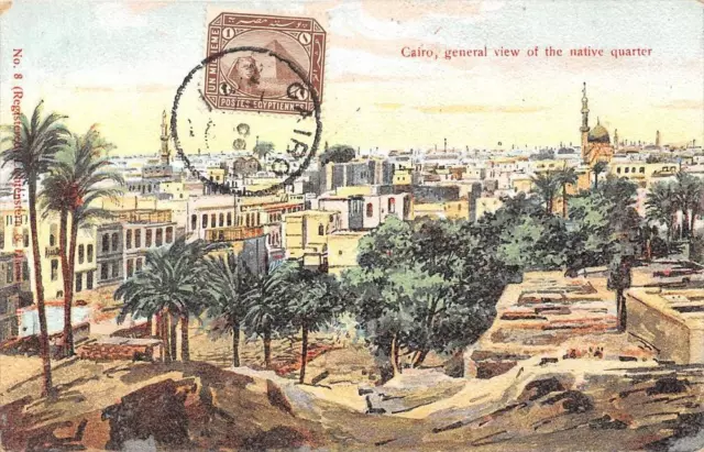 CPA EGYPTE CAIRO ILLUSTRATEUR GENERAL VIEW OF THE NATIVE QUARTER (dos non divisé