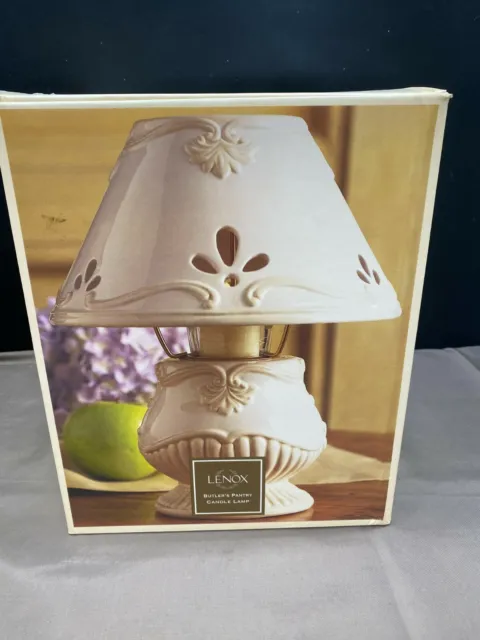 NEW !! Lenox "BUTLERS PANTRY"  Candle Lamp Ivory