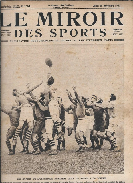 LE MIROIR DES SPORTS - N° 82 - 26 janvier 1922 / l'Australien Ross