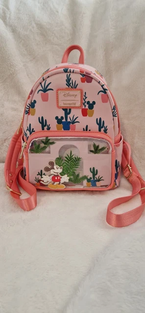 Loungefly Disney Mickey Mouse AOP Pink Cactus Succulent Backpack Rare