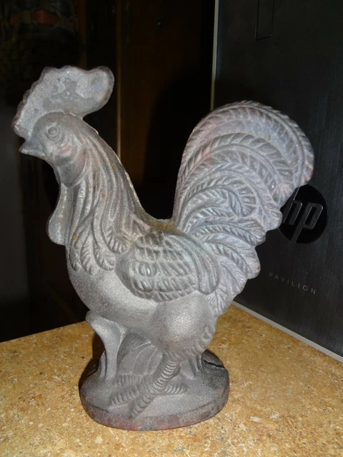 Vintage Cast Iron Rooster Door Stop