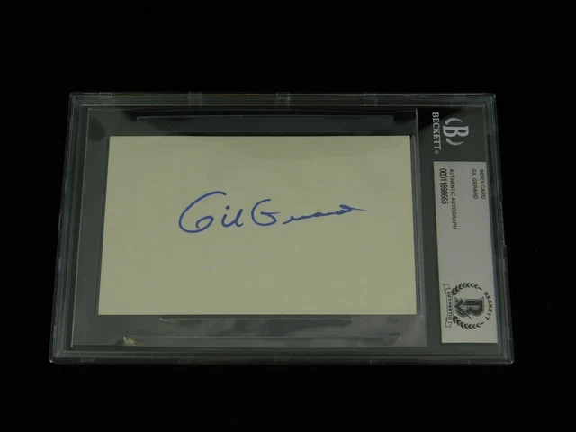 Gil Gerard Signed 3x5 Index Card Beckett Encapsulated TV Actor Buck Rodgers