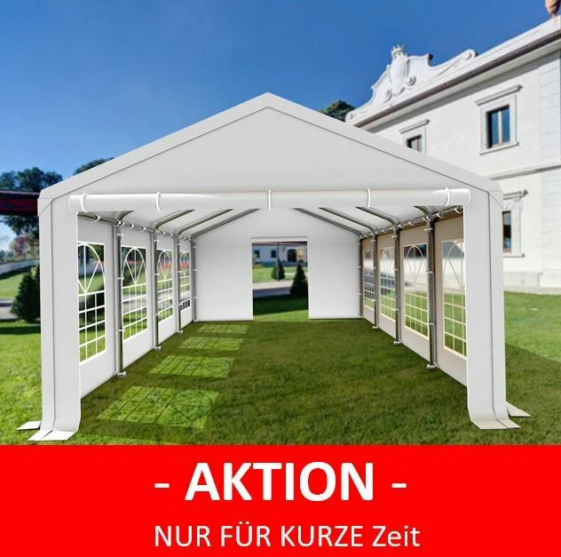 Partyzelt 5x8 Meter – Wasserdicht Mit Robuster PVC-Plane, Stahlkonstruktion & Praktischen Seiteneingängen