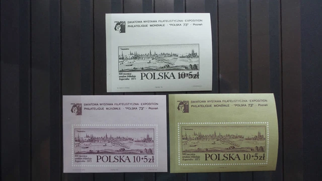 Polen 1973 / Kat. Fischer Block Nr. 91 a; 91 b; 90 ND  Postfrisch / MNH (**)