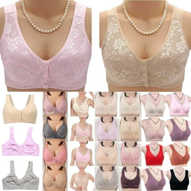 Front Fastening Bra Tank Tops Lingerie Underwear Push Up Bra Breathable  Solid