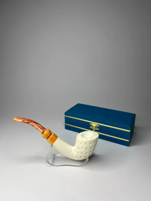 Pfeife, Meerschaumpfeife  aus 100% Block-Meerschaum, ohne Filter, Nr.12