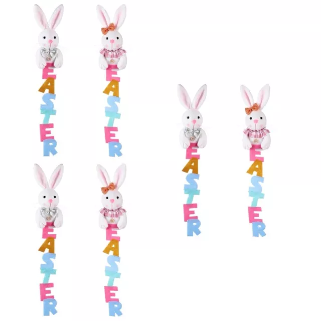 6 piezas Colgante Conejo de Pascua Decoración Conejo Dije Colgante Muñeca Colgante