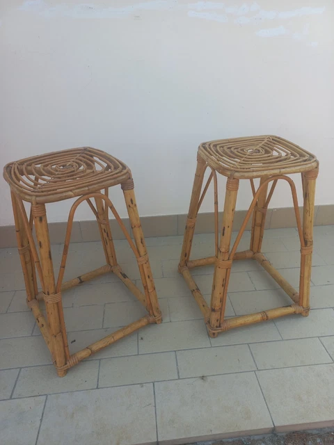 Coppia di sgabelli In bambù
