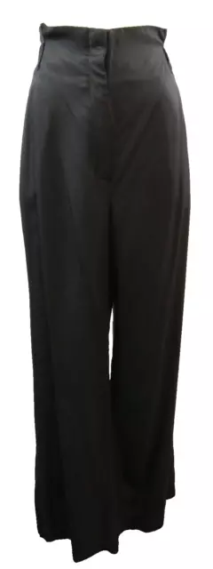 H&M CONSCIOUS Womens Black Pants Wide Leg High Rise Pockets Work | Size 16 XL 44