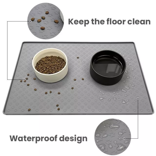 Pet Food Feeding Mat Dog Cat Bowl Placemat Puppy Silicone Waterproof Plate Place