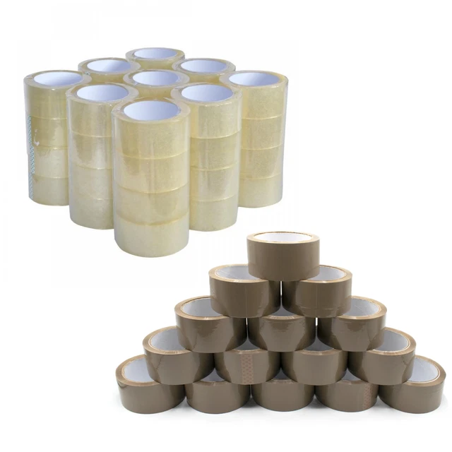 36-288 Rollen Paketklebeband 66m x 48mm transparent, Braun, Klebeband Paketband