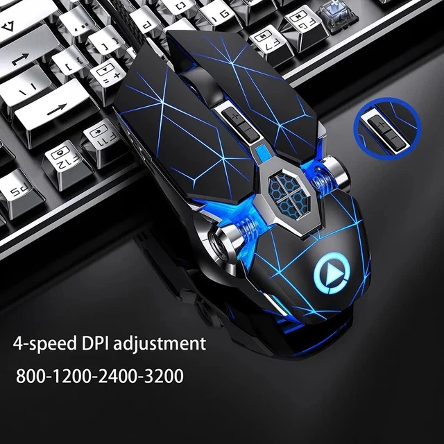 USB WIRED GAMING Mouse 3200DPI LED Silent 6-Button Optical Mice for PC ...
