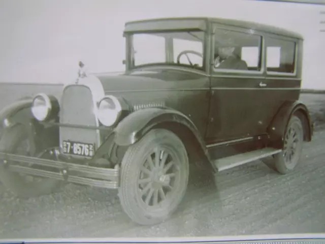 Vtg 1928 Ford Model T Car~Original B&W Photo~South Dakota Plate~Man Inside