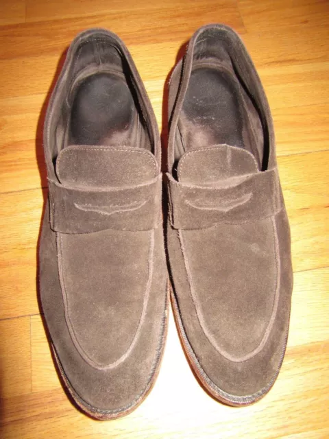 16Y/Mens Valentino Brown Suede Slip On Shoes/Isaia/Blake/Size 11/11.5/Pre-Owned!