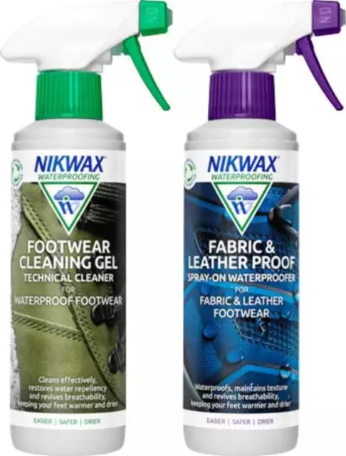 Nikwax Footwear Cleaning Gel/Fabric & Leather Proof Spray