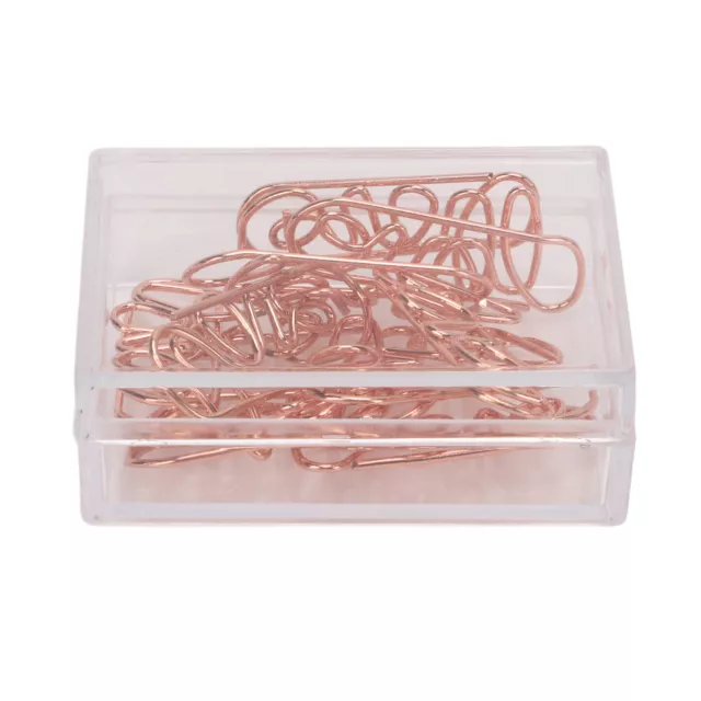 100Pcs Paper Clips Electroplating Portable Metal Paperclip With Storage Box EJJ