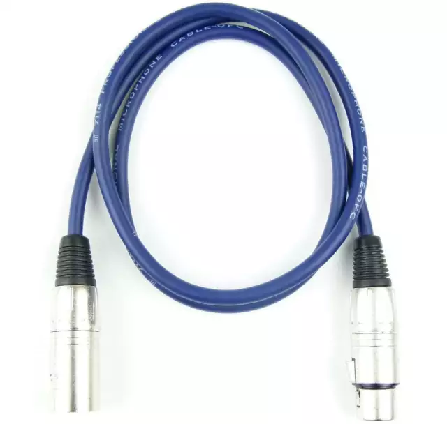 2 St. 1 m Mikrofonkabel XLR BLAU Adam Hall Mikrofon DMX Kabel Neutrik kompatibel 2