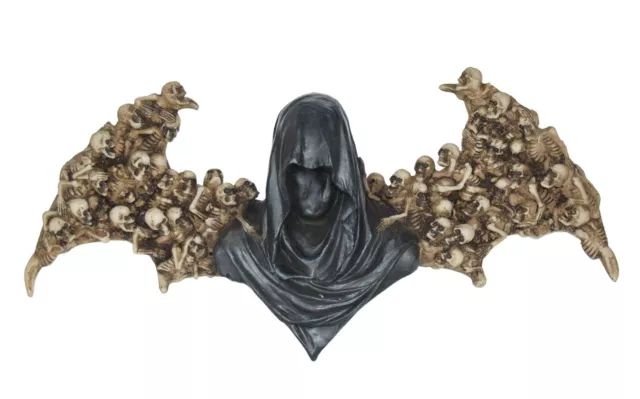 Gothic Deko Figur Wanddeko Sensemann Skelett Skull Reaper Totenkopf Wandbild