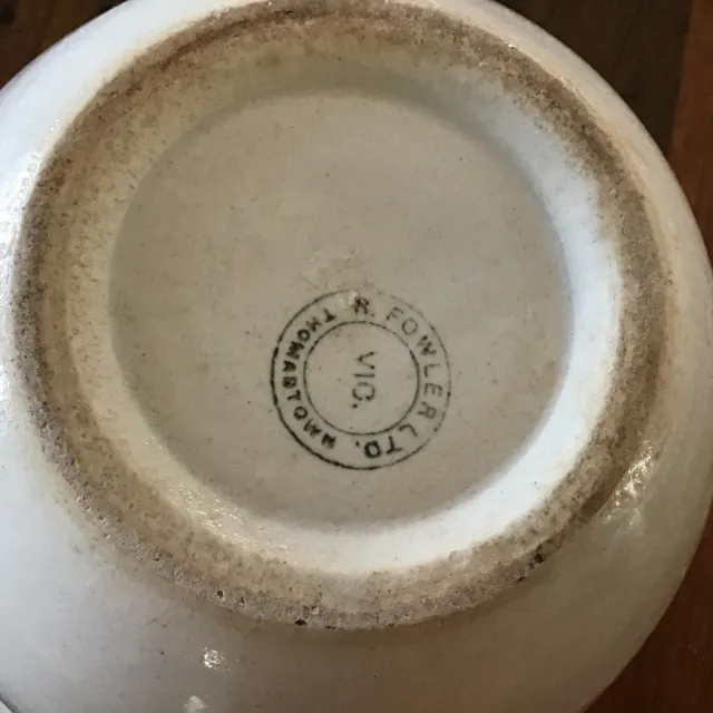 Vintage Fowler Ware Mixing Bowl in Cream 1920 s Australian Pottery 2