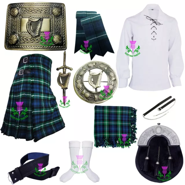 Set Abbigliamento Kilt Scozzese Lamont Tartan Lana Acrilica Vari Kilt Accessori 3