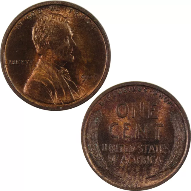 1909 VDB Lincoln Wheat Cent Uncirculated Details Penny SKU:CPC2962