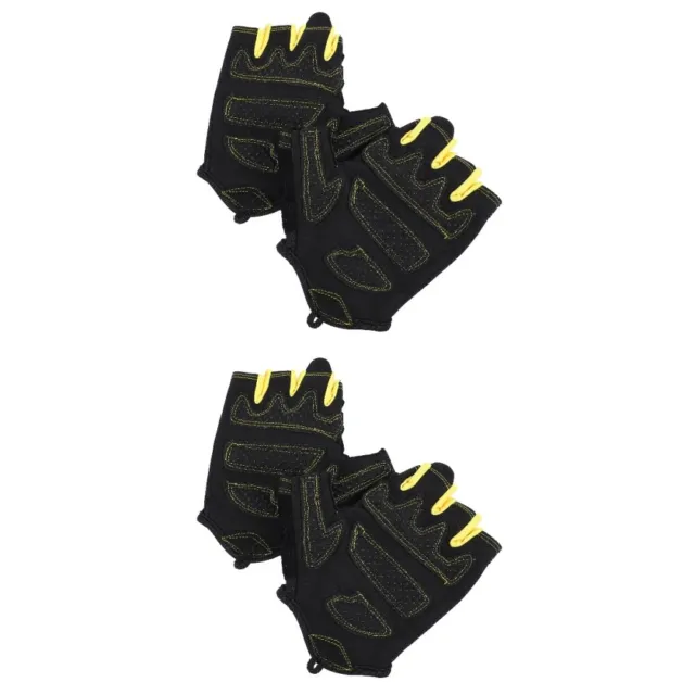 2 Pairs Cycling Gloves Men Weight- Lifting Half Finger Cross