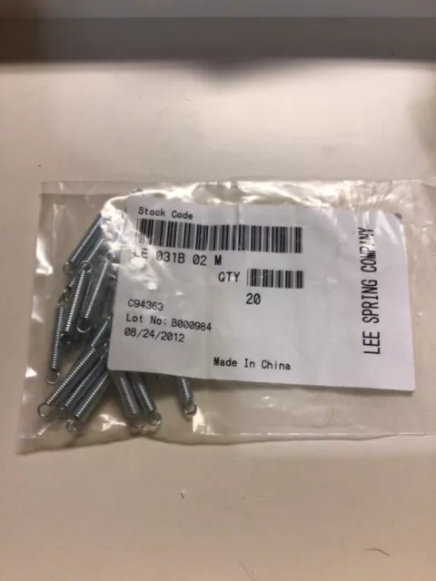 Lot of 20 New Lee Spring Company Extension Springs LE 031B 02 M