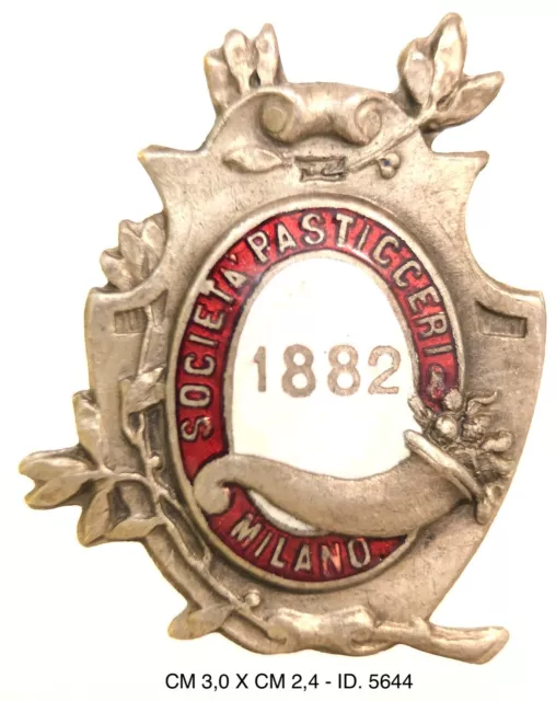 Società Pasticceri Milano 1882 Distintivo Liberty Di Associazione Mutuo Soccorso