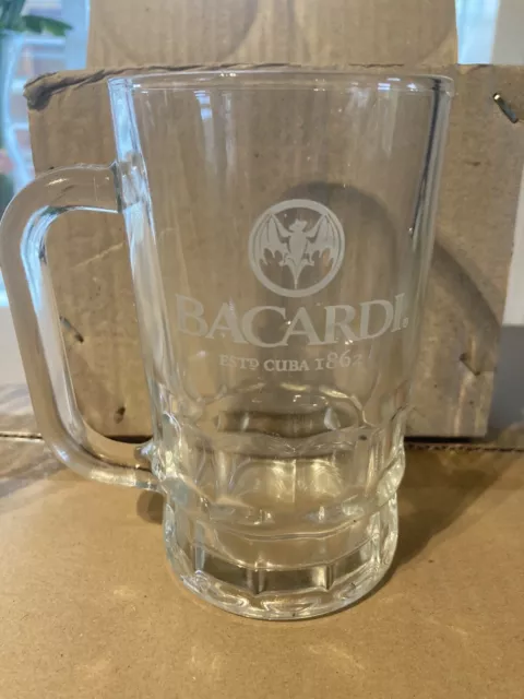 4x Bacardi Tankard Glasses New In Boxes Ideal For Xmas Party Gift