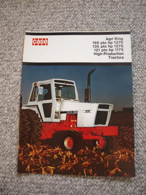 Case 1175 1270 1370 Agri King Tractor Color Brochure 24 pg. Original MINT '75