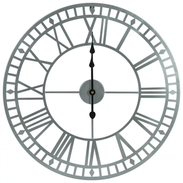 Woodside Large Indoor/Outdoor Grey Garden Wall Clock with Roman Numerals