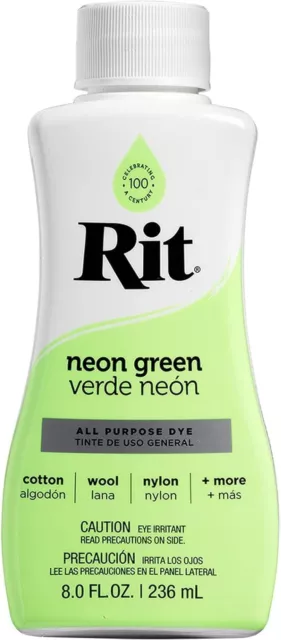 Rit All- Purpose Liquid Dye, 8 Fl Oz, Neon Green