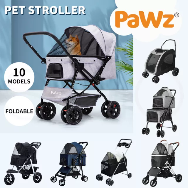 Pawz Pet Stroller Dog Cat Pram Travel Carrier Foldable Pushchair Outdoor Large