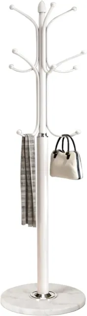 Kertnic Metal Coat Rack Stand with Natural Marble Base, Free Standing Hall Tree