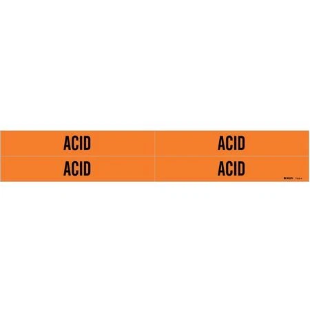 Brady 7318-4 Pipe Marker,Acid,Orange,3/4 To 2-3/8 In