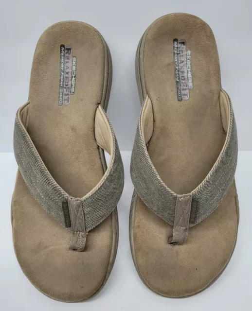 SKECHERS EVENTED ROSEN Relaxed Fit Mens Flip Flop Size Tan 65090 NWOT $25.95 - PicClick