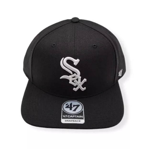 '47 Chicago White Sox Captain No Shot Black/White Logo Adjustable Snapback Hat