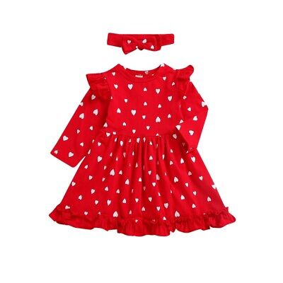 Toddler Baby Girls Cute Princess Tutu Dress Ruffled Long Sleeve Party Dresses US