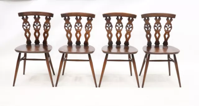 4 Ercol Windsor Fleur de Lis Chairs Traditional Finish Free Nationwide Delivery