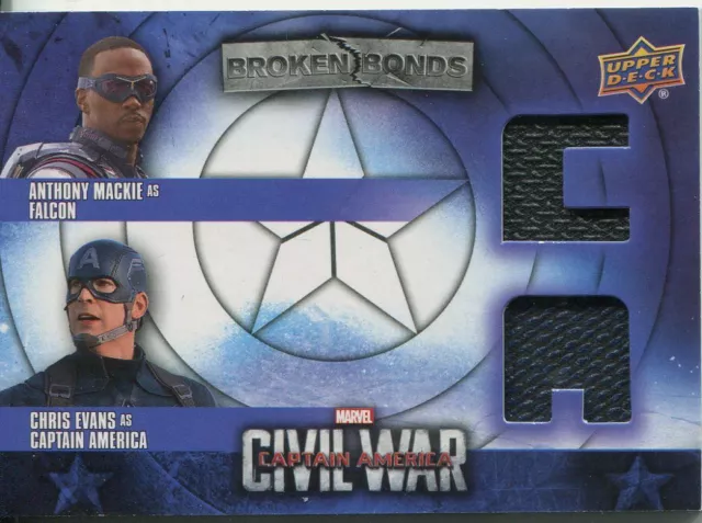 Captain America Civil War Broken Bonds Dual CA Relic Card BBC-FC