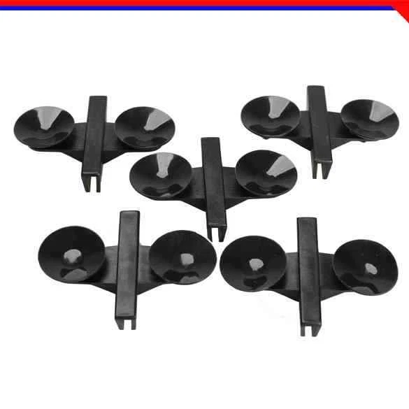 5x Black Plastic Divider Sheet Holder Suction Cups for Aquarium Fish Tank