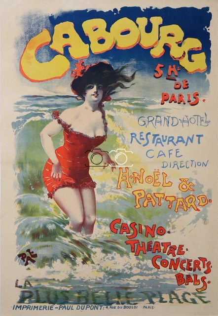 CABOURG PLAGE Rxrt - POSTER HQ 40x60cm d'une AFFICHE VINTAGE