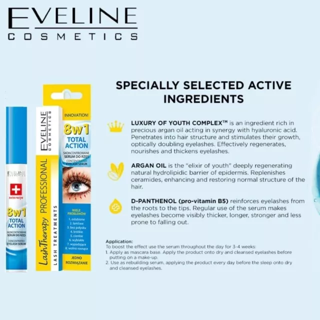 Eveline Wimpern Conditioner 8in1 Total Action konzentriertes Wimpernserum