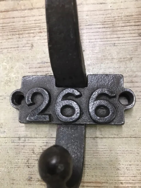 Original Antique Reclaimed Iron School Coat Hook Old Industrial Metal Vintage 2