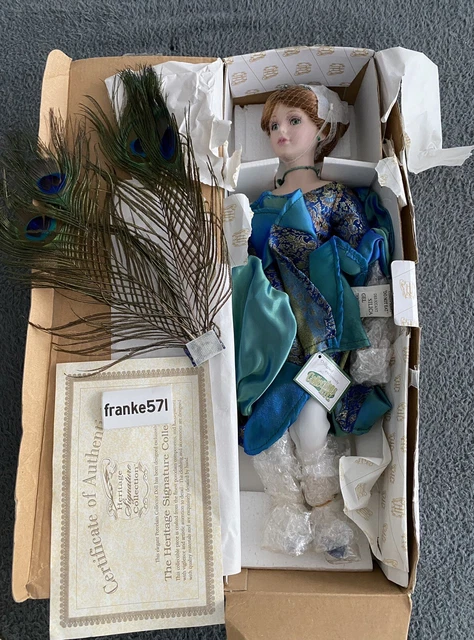 Heritage Signature Collection Porshe Peacock 12441 Porcelain Doll COA