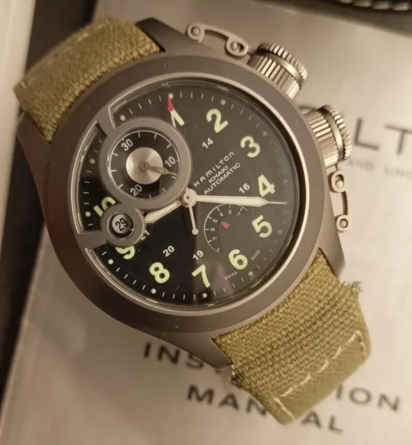 Hamilton Frogman Titanium 7750 Valjoux  Chrono Automatic Swiss Made No Lemania