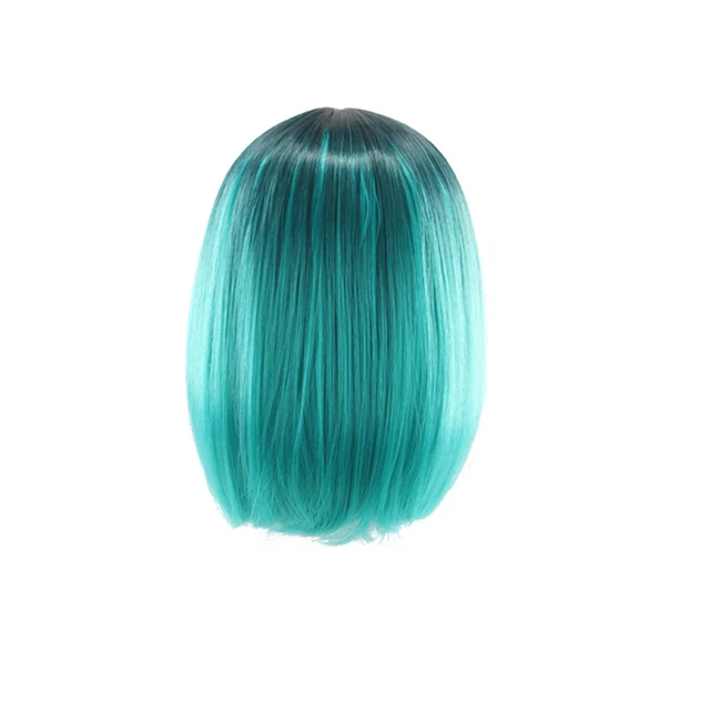 Parrucca da donna bob sfumata colore cosplay parrucca capelli sintetici parrucche corte dritte